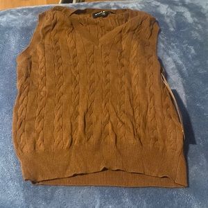 Medium, Vest, Deep Brown
